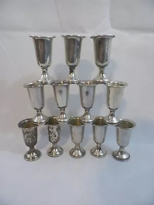 Lot Of 12 Vintage Sterling Silver Cordials Glasses Not Scrap Weighted • $219.99