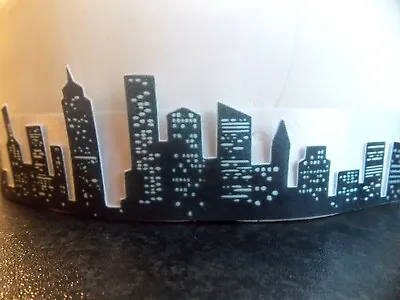 3 Precut Edible Wafer Paper Skyline Cake Ribbon/border Cake Topper • £2.85