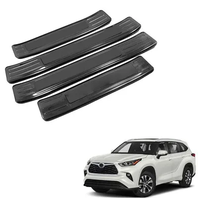 $48.50 • Buy For Toyota Highlander 2020-2022 Black Outer Door Sill Threshold Plate Cover 4pcs