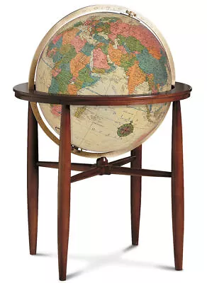 Finley Antique Illuminated 20 Inch Floor World Globe By Replogle Globes • $1900