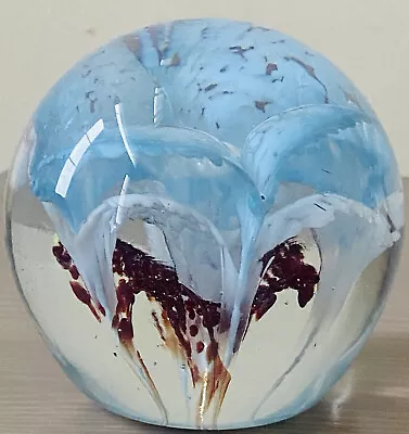 Millville Hand Blown Magnum Triple Umbrella Art Glass Paperweight 3.25”H • $69.97