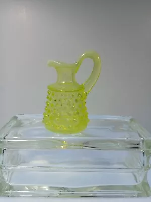 Hobnail Yellow Opalescent Uranium Glass 4  Oil Cruet With No Stopper • $12