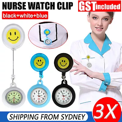 3PCS Retractable Nurse Watch Clip-on Fob Watch Doctor Medical Hanging Brooch Pin • $11.59