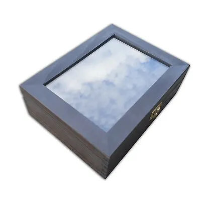 £14.99 • Buy Wooden Box With Frame 4''x 6'' For Photo At The Top In Ebony Color