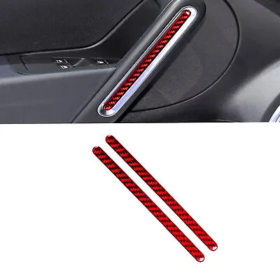 Red Carbon Fiber Interior Door Pull Cover Trim For Volkswagen VW Beetle 2012-19 • $12.59