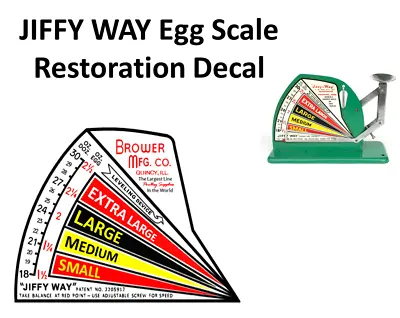 Jiffy Way Antique Egg Scale Brower Mfg Restoration  Decal • $9.95