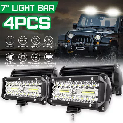 4x 6'' 7'' Inch LED Work Light Bar Flood Spot Fog Offroad Driving Truck 4WD Boat • $40.99