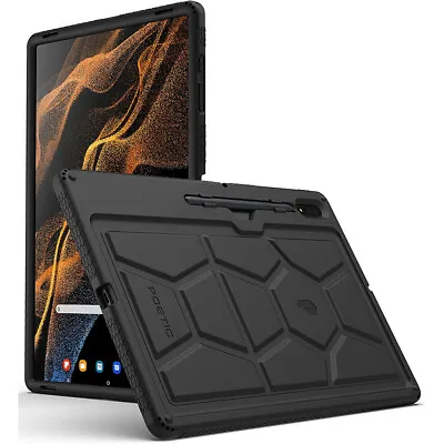 For Galaxy Tab S8 Ultra 14.6 Case 2022 | Poetic Silicone Tablet Cover Black • $22.95