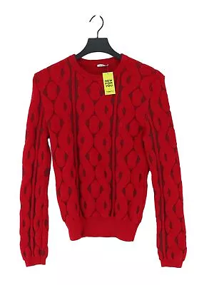 Cacharel Women's Jumper S Red Other With Cotton Round Neck Pullover • £32