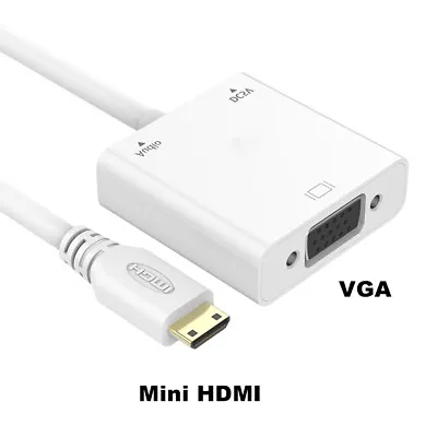 Mini HDMI To VGA Cable Adapter With Audio 1080P Male To Female For Tablet Laptop • $8.79