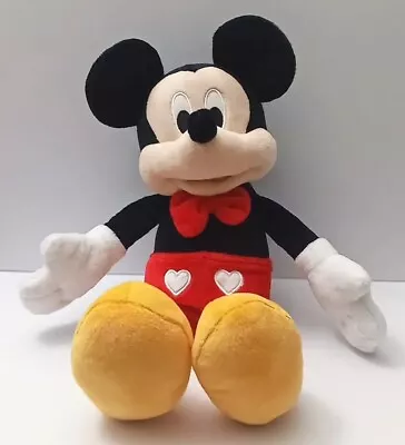 Mickey Mouse Disney Stuffed Animal Plush W/ Bow Tie Hearts Pants Yellow Boots • $7.77