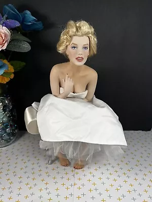 Vintage Marilyn Monroe Franklin Mint Porcelain Portrait Doll Sitting On A Bench • $229