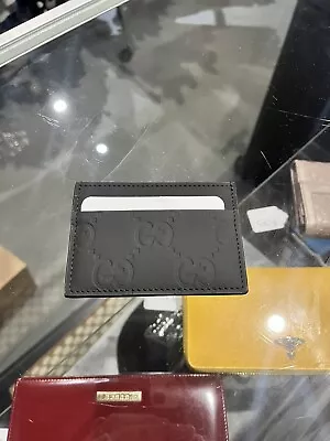 Gucci Black GG Jumbo Monogram Guccissima Leather Cardholder NWOT • $219.99