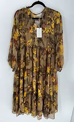 Women's Laura Ashley Floral Ruffle Tiered Lined Midi Dress Size M • £38.60