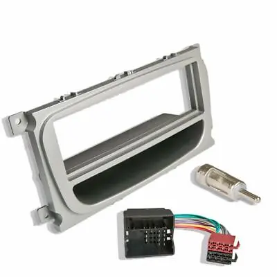 Ford Single DIN Silver Car CD Stereo Facia Fascia Fitting Kit Adaptor Surround • £13.99