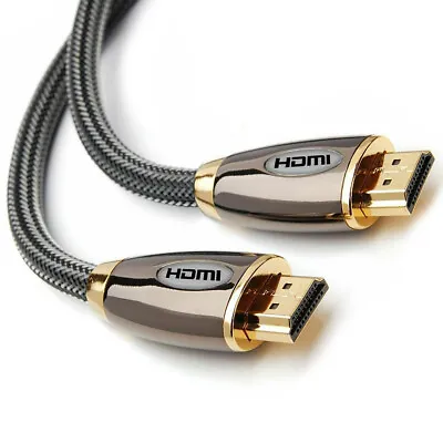 3M PREMIUM HDMI CABLE GOLD PLATED BRAIDED Lead V2.0 UHD 2160P 4K/3D/PS4/Xbox • £8.95