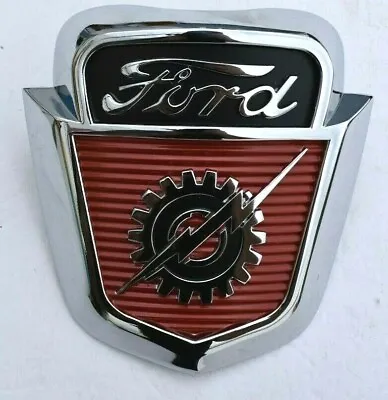 1953 1954 1955 1956 Ford F100 Truck New Show Chrome Hood Emblem & Rubber Gasket • $49.99