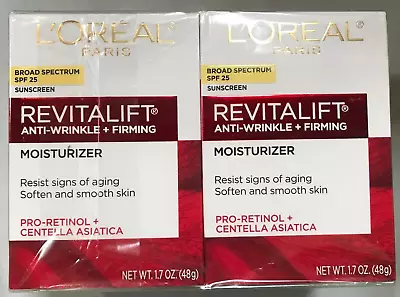 LOT OF 2 L'oreal Revitalift Anti-wrinkle +Firming Moisturizer SPF 25 Cream 1.7oz • $23.40