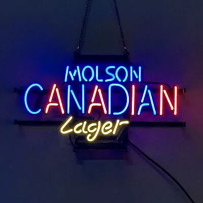 Molson Canadian Lager Neon Light Sign Gas Filled Real Glass Tube Artwork 17 X14  • $125