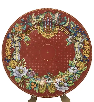 Versace Plate Charger Le Reve De Noel Rosenthal Christmas Gold Red Angels • $182