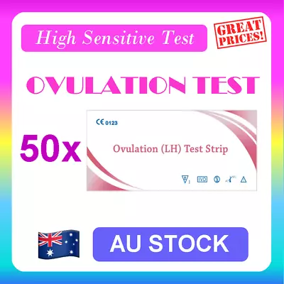 50 X Ovulation (LH) Test Strips Urine Fertility Kit OPK High Sensitive • $14.95