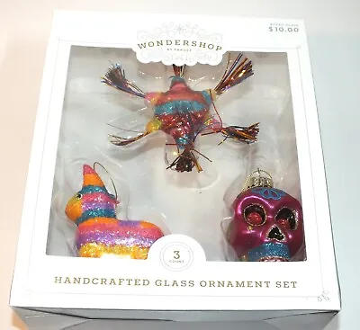 Christmas Ornament Day Of The Dead Glass Ornaments Skull Pinata De Los Muertos • $24.95