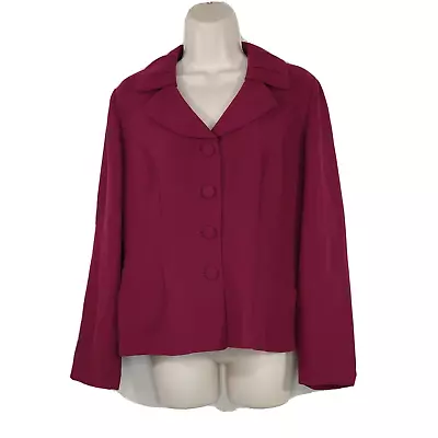 Dana Kay Blazer Jacket Covered Button Up Women Size 8 Purple Long Sleeve Pockets • $16.98