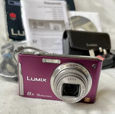 Panasonic Lumix DMC FS35 Violet 16.1 MP Compact Digital Camera + Accessories • £16