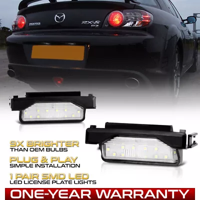 2004-2011 Mazda RX8 RX-8 [BRIGHT WHITE] SMD LED License Plate Light Housing Pair • $12.04