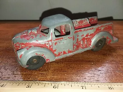 Vintage Red Toy Fire Truck Die Cast Metal Worn Original Paint Gyro Drive • $29.96