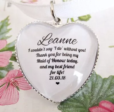 Maid Of Honour Thank You Best Friends Quote Bouquet Charm Personalised Gift • £6.68