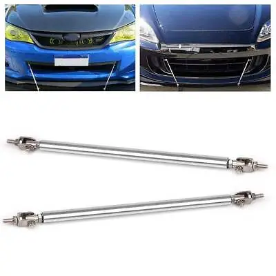 6''-8'' Adjustable Bumper Splitter Lip Spoiler Strut Support Rod Tie Bar SILVER • $10.99