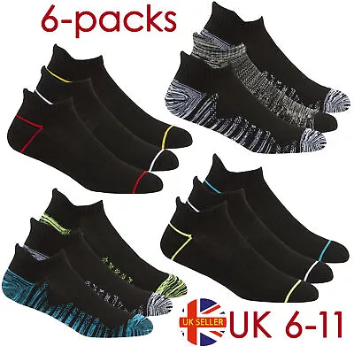 £9.49 • Buy Mens 6 Pairs Multipack Sports Trainer Socks Ankle Low Rise Gym White Cushioned