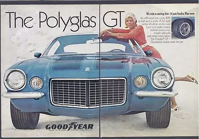 GOODYEAR The Polyglas GT Tires - 1971 Vintage 2 Pieces Print Ad  • $16.44