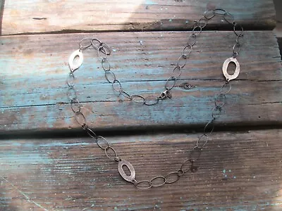 SILPADA Hammered Oxidized 925 Sterling Silver Oval Link Chain Necklace N1506 • $75.66