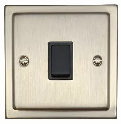 G&H TSN1B Trimline Plate Satin Nickel 1 Gang 1 Or 2 Way Rocker Light Switch • £13.10