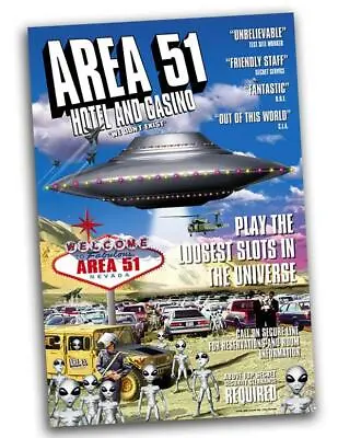 Area 51 Hotel & Casino Alien UFO Area51 Poster 24x36 • $14.95