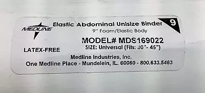 Medline Abdominal Unisize Binder #MDS169022 9  Foam/Elastic Body • $17.99