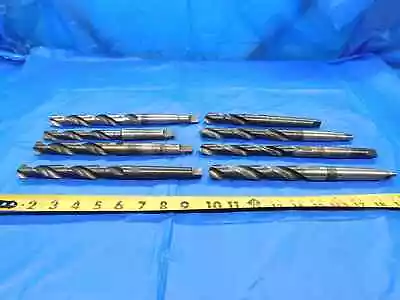 8 Pc. Lot Of Twist Drill Bits Sizes Ranging From 21/32 To 49/64 Morse Taper 2 • $79.99