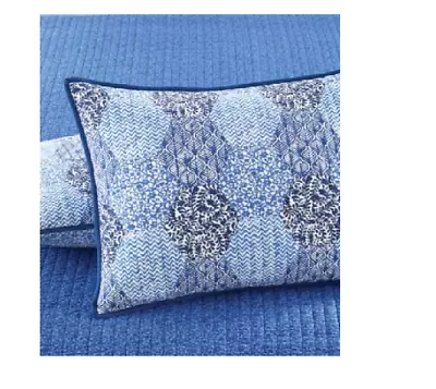 NWP MARTHA STEWART Indigo Dream Indigo/Blue Quilted STANDARD Pillow Sham $60 • $14.99