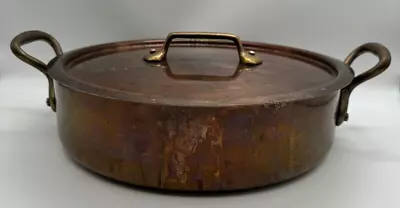 Vintage Hammered Copper Pot L.Lecellier Villedieu France 11  X 3  • $175