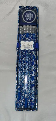 Vera Bradley State Blooms Box Set Of 10 Pencils W/Sharpener Blue Decorated Box • $14.99