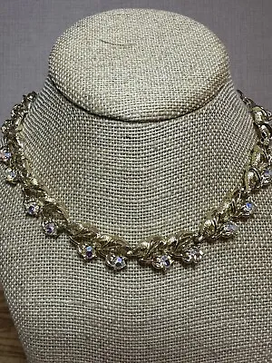 Vintage Statement Necklace 12-16.5”gold Tone Unsigned Estate Jewelry • $33.95