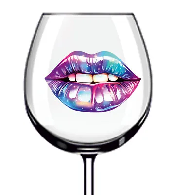 12x Hologram Diamond Of Queen Lips Tumbler Wine Glass Vinyl Sticker Decals L548 • £3.99