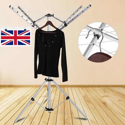 4 Arms Heavy Rotary Clothes Airer Dryer Washing Line Free Stand Patio Camping UK • £31.68