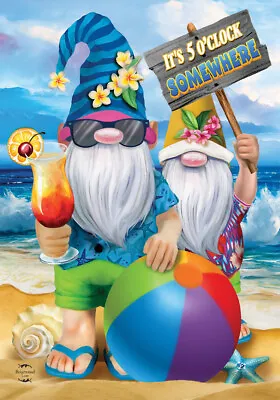 Summer Gnomes Humor Garden Flag Beach Scene 12.5  X 18  Briarwood Lane • $9.86