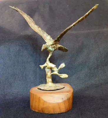 Vtg Mid-Century Modern Bill Lett Bronze Sculpture Eagle W Fish Creative Metals • $200