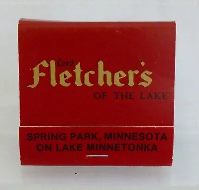 Vintage Matchbook Unstruck - Lord Fletcher's Of The Lake - Minnesota Minnetonka • $19.99