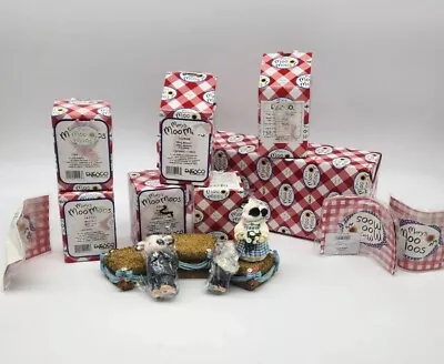 Vtg Mary's Moo Moos Lot Of 7 Wedding Party Figurines Hay Bale Display READ NEW • $63.74