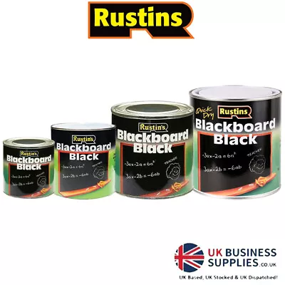 Rustins Blackboard Paint Quick Dry Black Board Matt Black School Wall Chalkboard • £8.49